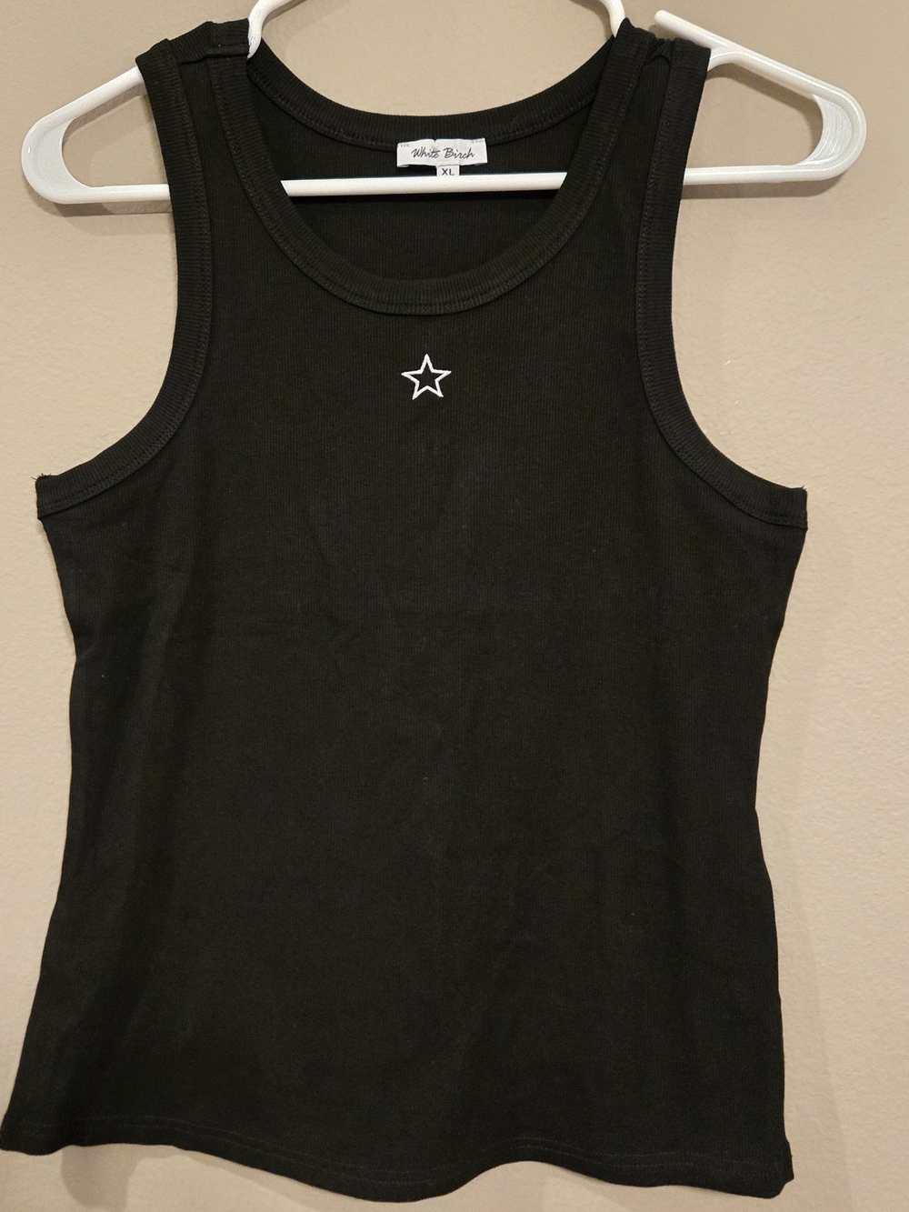 White Birch Black Star Tank Top